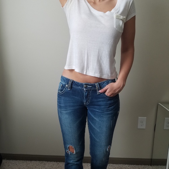 Boot Cut M Series Distressed Denim Stitch Low-rise - Picture 4 of 6